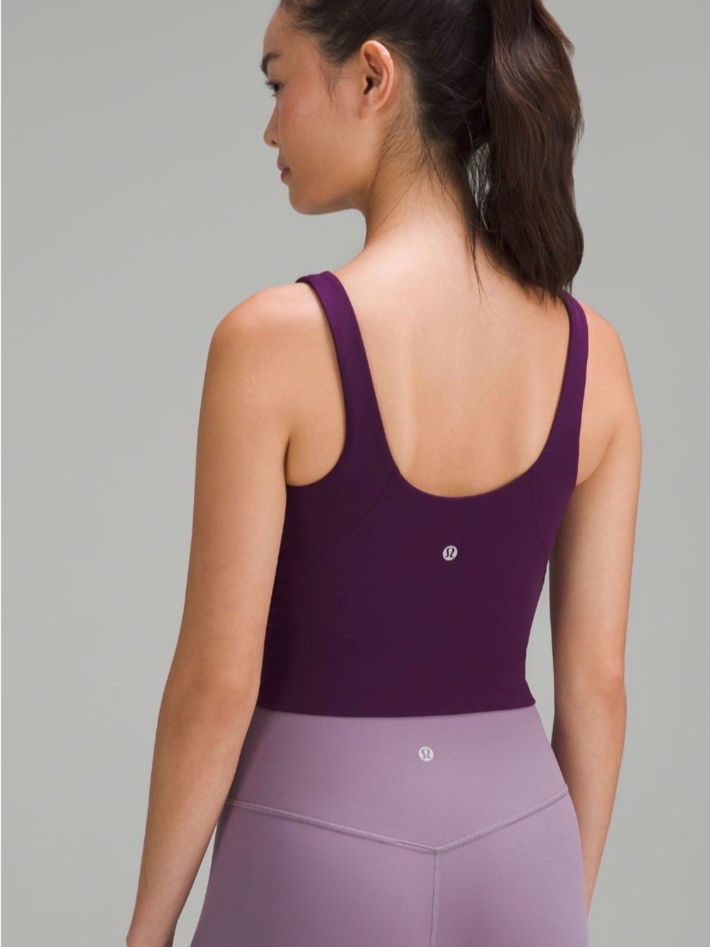 Lululemon Align Tank Cropped Plum Purple Built-In Bra Size 6 - Picture 3 of 4